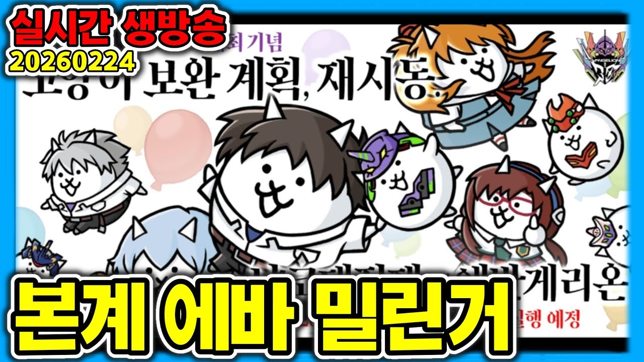 [냥코] 에반게리온 콜라보 밀린 스테이지 다하기