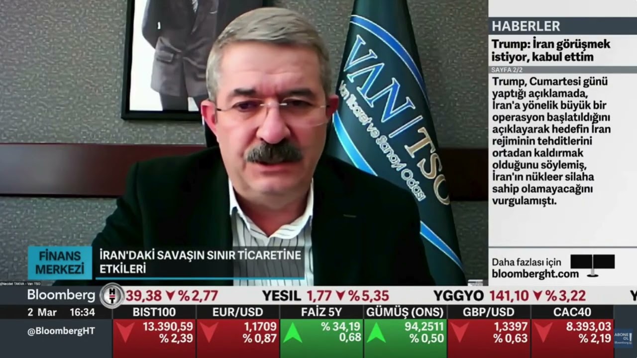 Van TSO Başkanı Necdet Takva, Bloomberg HT'nin Konuğu Oldu