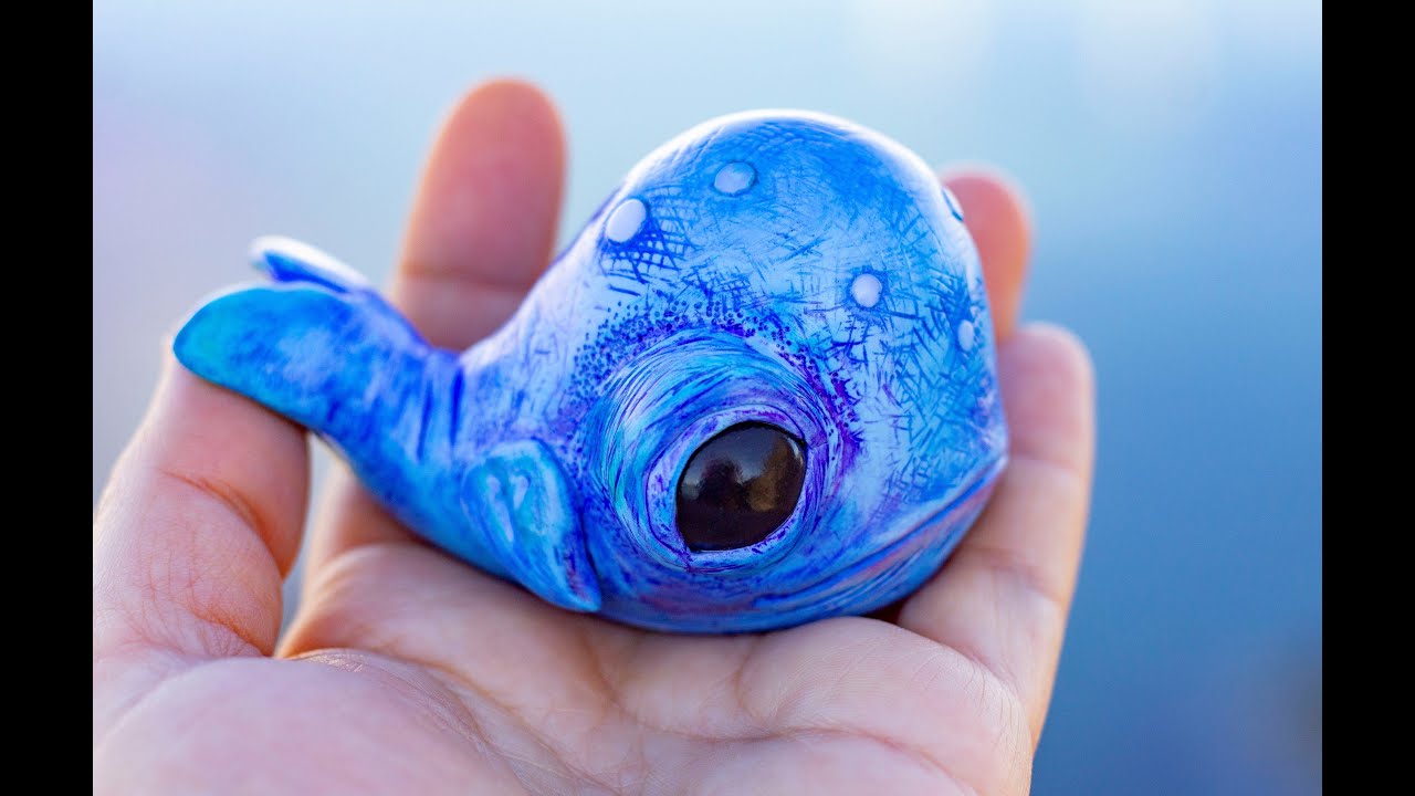 Whale sculpture, polymer clay tutorial