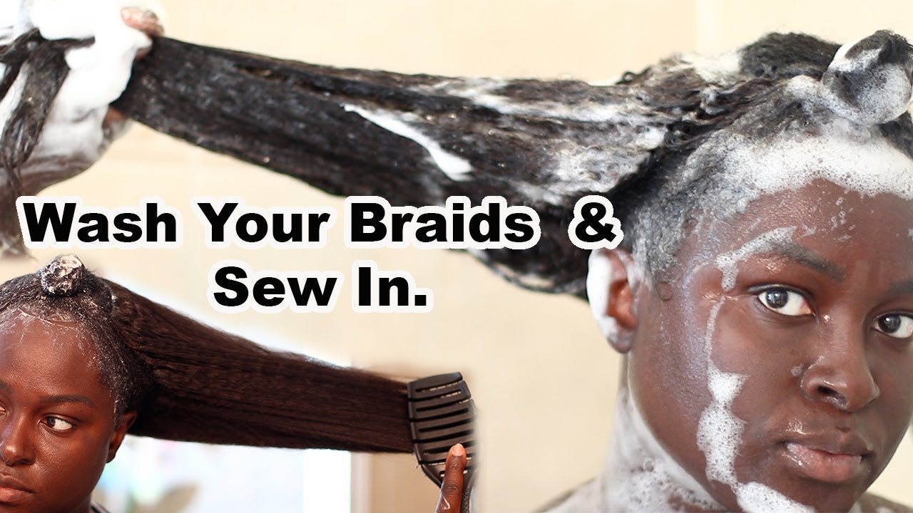 I DID IT - Washing My Kinky Straight Sew-In (weave) + Braids | Kinky Straight Sew In | OHEMAA