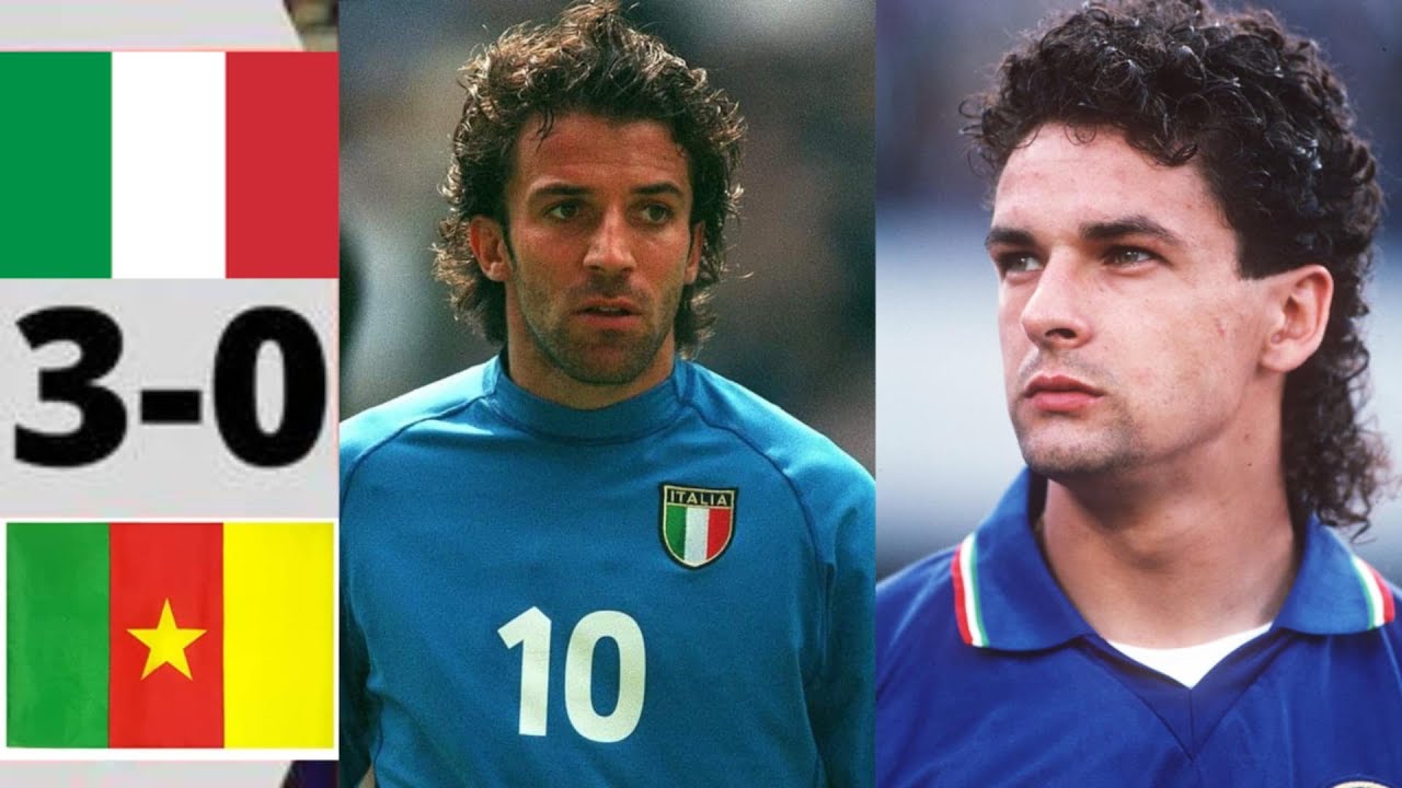 Italy 3 x 0 Cameroon (Del Piero, Roberto Baggio)  ● World Cup 1998 Extended Goals & Highlights HD