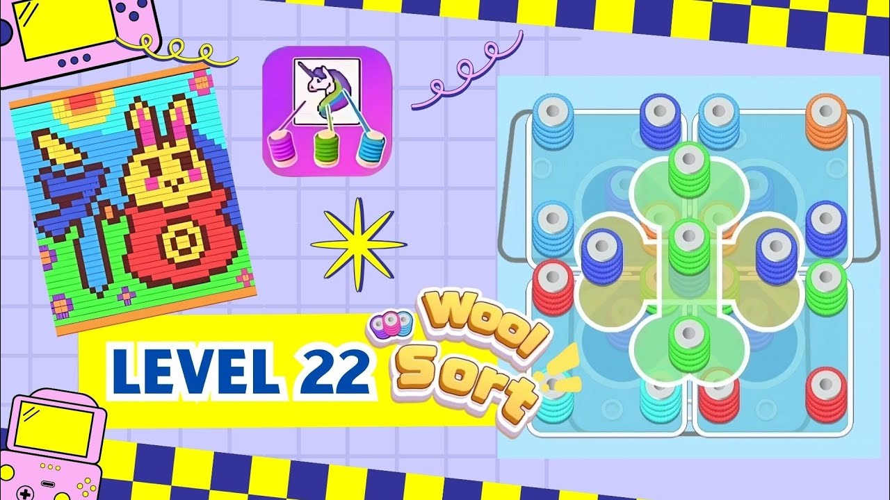 Wool Sort Gameplay | Level 22 | Relaxing Color Sorting Game for Mobile