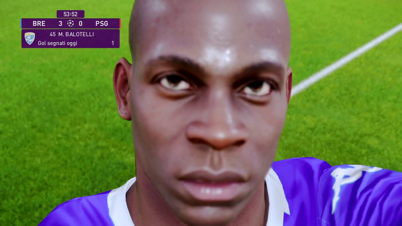 eFootball PES 2020-gol di balotelli di testa