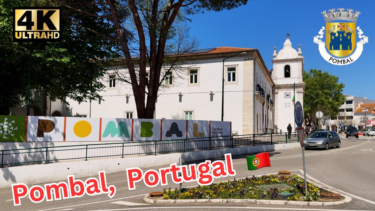 Walking in Pombal, Portugal 🇵🇹4K Virtual Tour. Caminhando em Portugal.