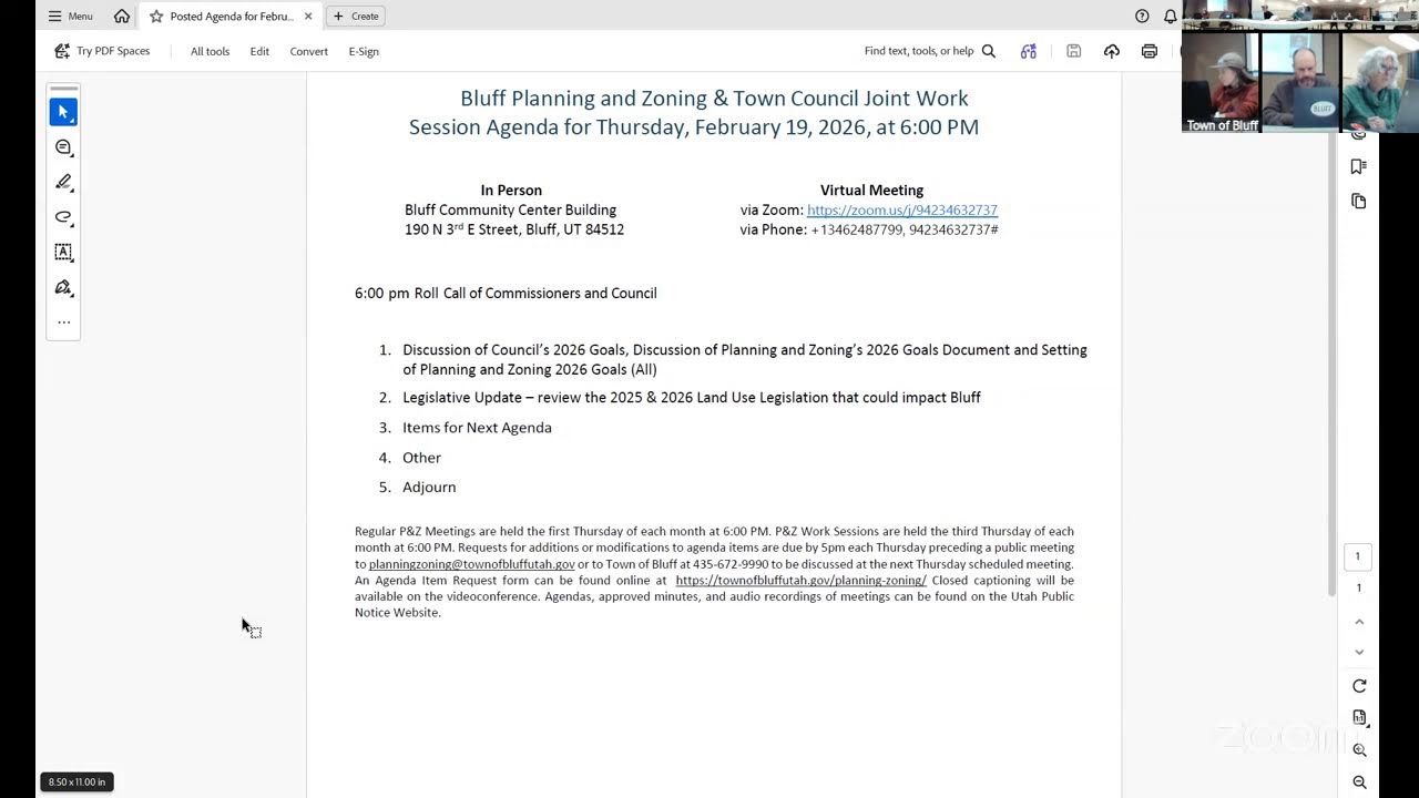 Bluff Planning and Zoning Meeting Link