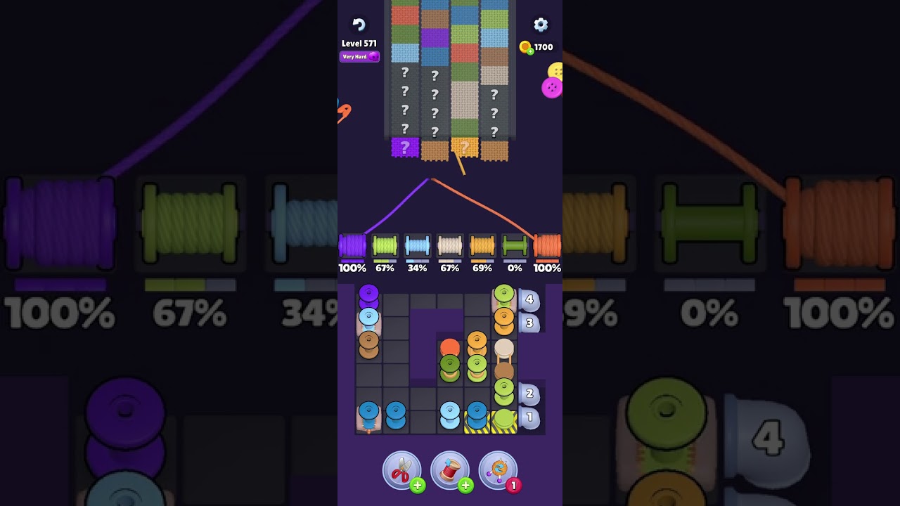Knit Out Level 571 Solution #knitoutpuzzlegame #knitout #knitoutlevel #knitoutgame #level571