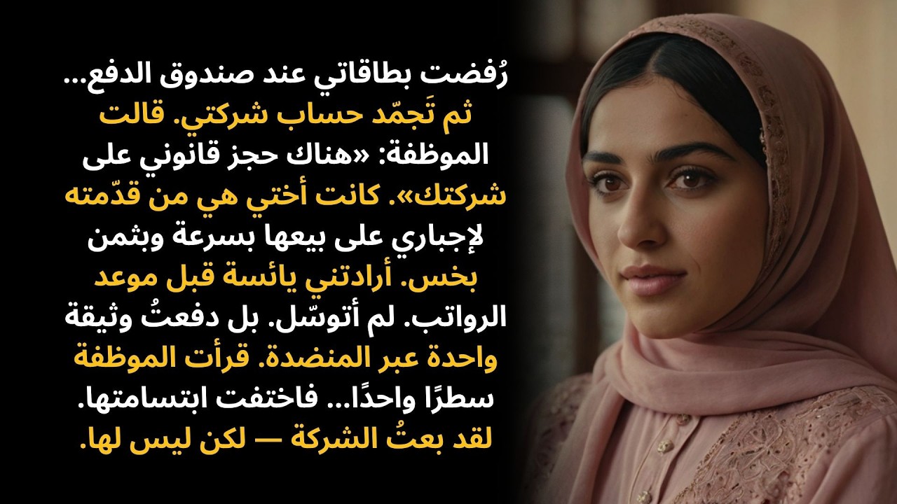قدّمت أختي حجزًا قانونيًا لإجباري على بيع شركتي بثمن بخس — لكنها فاتتها تفصيلة واحدة…