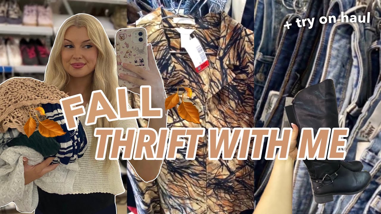 THRIFT WITH ME FOR FALL🍂 + THRIFT HAUL *new fall wardrobe*