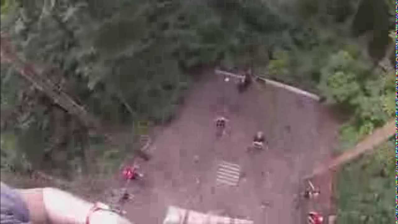 Robin and Lauren do the leap of faith at Great Oaks Camp