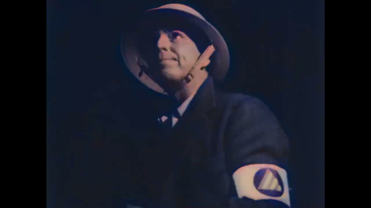 An air raid warden's report 1942 (AI Colorized)