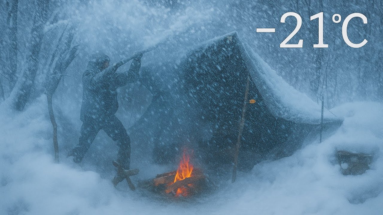 Surviving the Frozen Hell at -21&deg;C | Winter Camping in a Blizzard