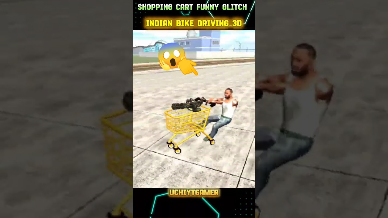 Indian Bike Driving 3D Shopping Cart Glitch🤯| Funny & Crazy Gameplay Moments! #shorts #trendinggames