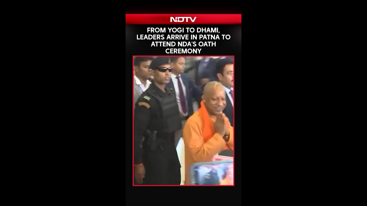 From Yogi to Dhami, Leaders Arrive In Patna To Attend NDA's Oath Ceremony
