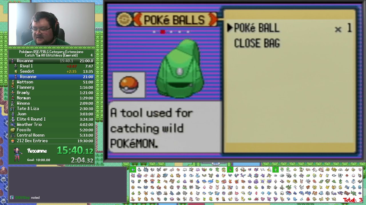 Pokemon Emerald Catch Em' All Glitchless [20:52:40] Part 1: Catches
