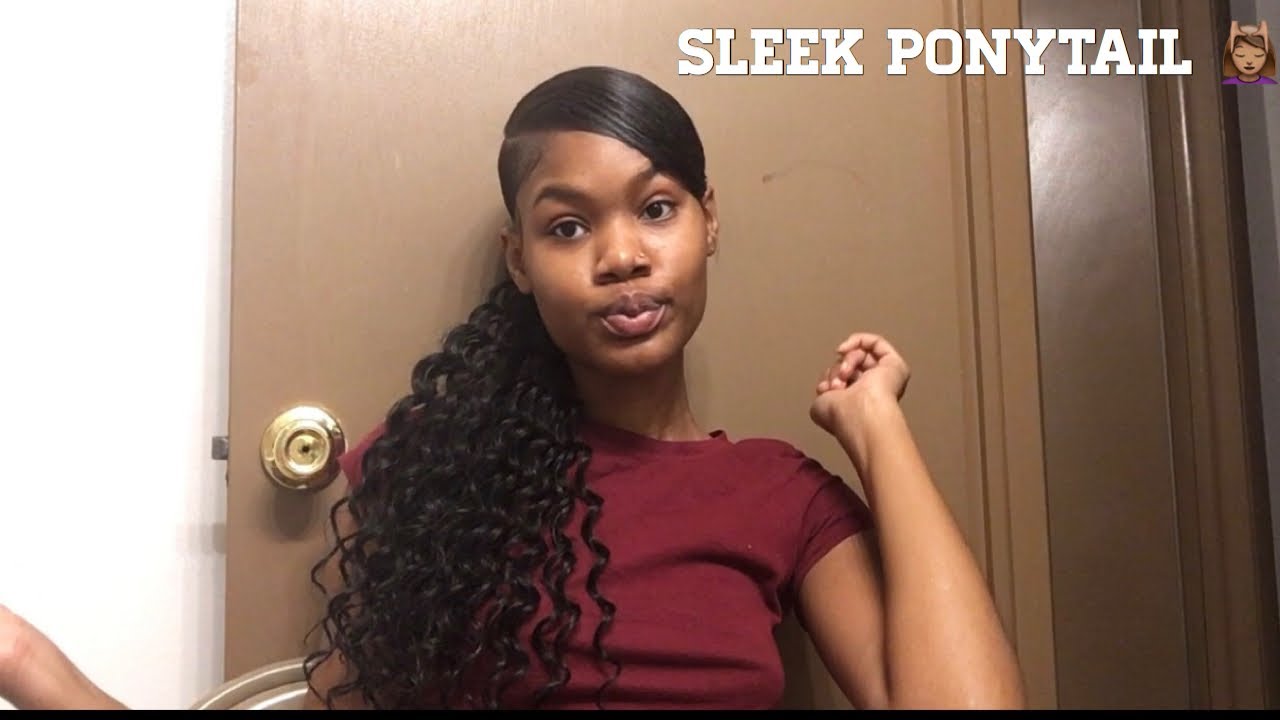HOW TO:SLEEK PONYTAIL WITH WEAVE ON SHORT UNEVEN HAIR | BADDIE ON A BUDGET