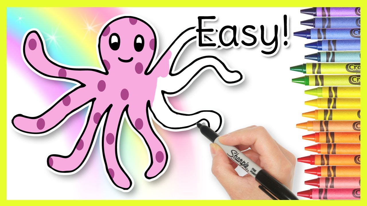 How to Draw an OCTOPUS! Kids Learning Videos