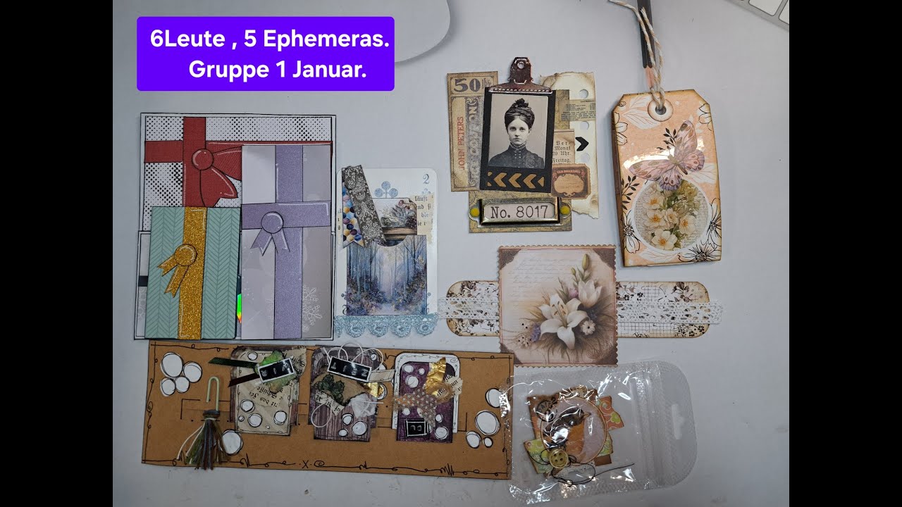6 Leute , 5 Ephemeratausch Januar Gruppe 1