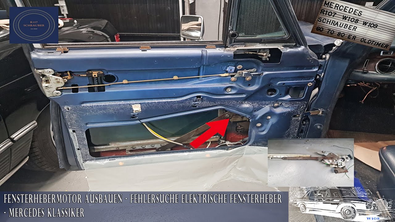 Fensterhebermotor ausbauen - Mercedes W108 die elektrischen Fensterheber