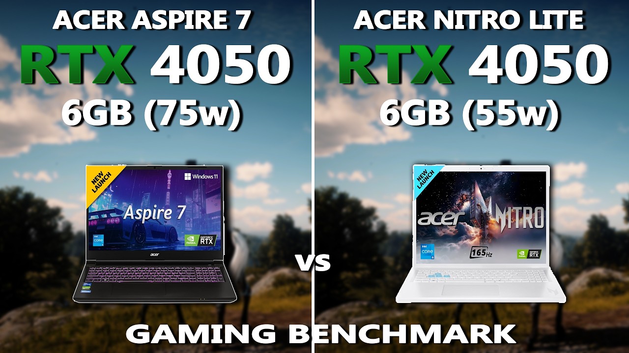 Сравнение производительности RTX 4050 (55 Вт) и (75 Вт) в играх | Acer Aspire 7 против Acer Nitro...