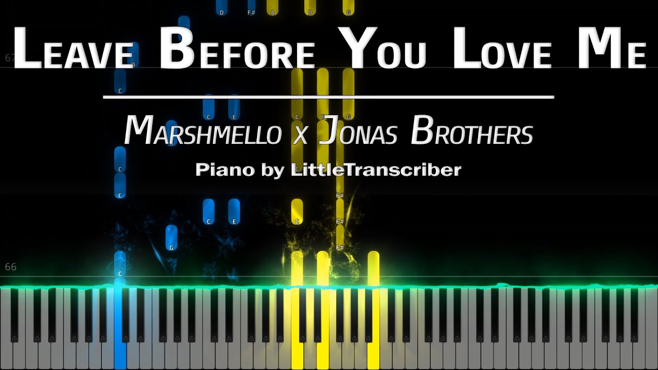 Marshmello x Jonas Brothers - Leave Before You Love Me (Piano Cover) Tutorial by LittleTranscriber