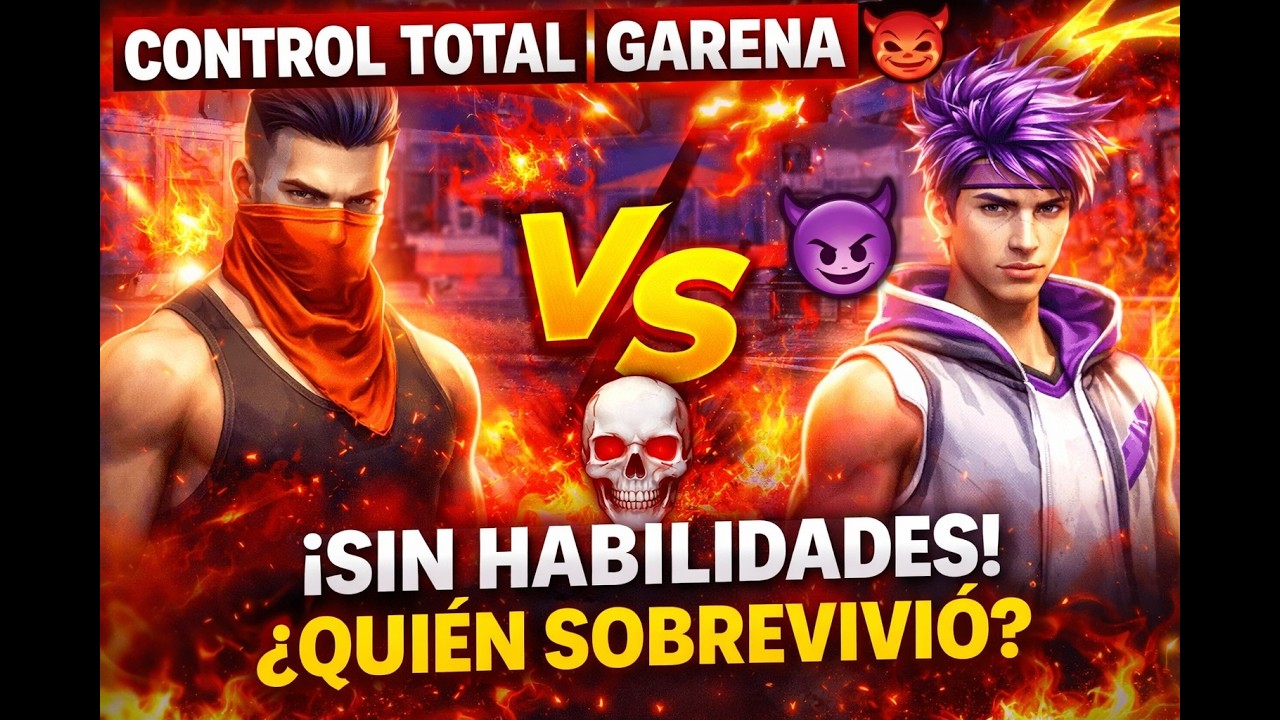 Reto Control Total de Garena 😈 PvP 1vs1 SIN HABILIDADES… ¿Quién sobrevivió? | Free Fire