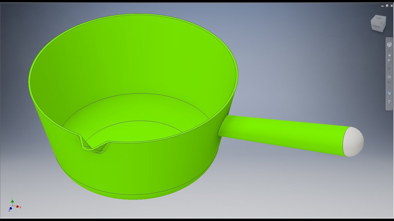 Học inventor cơ bản: Vẽ cái gáo nước bằng inventor