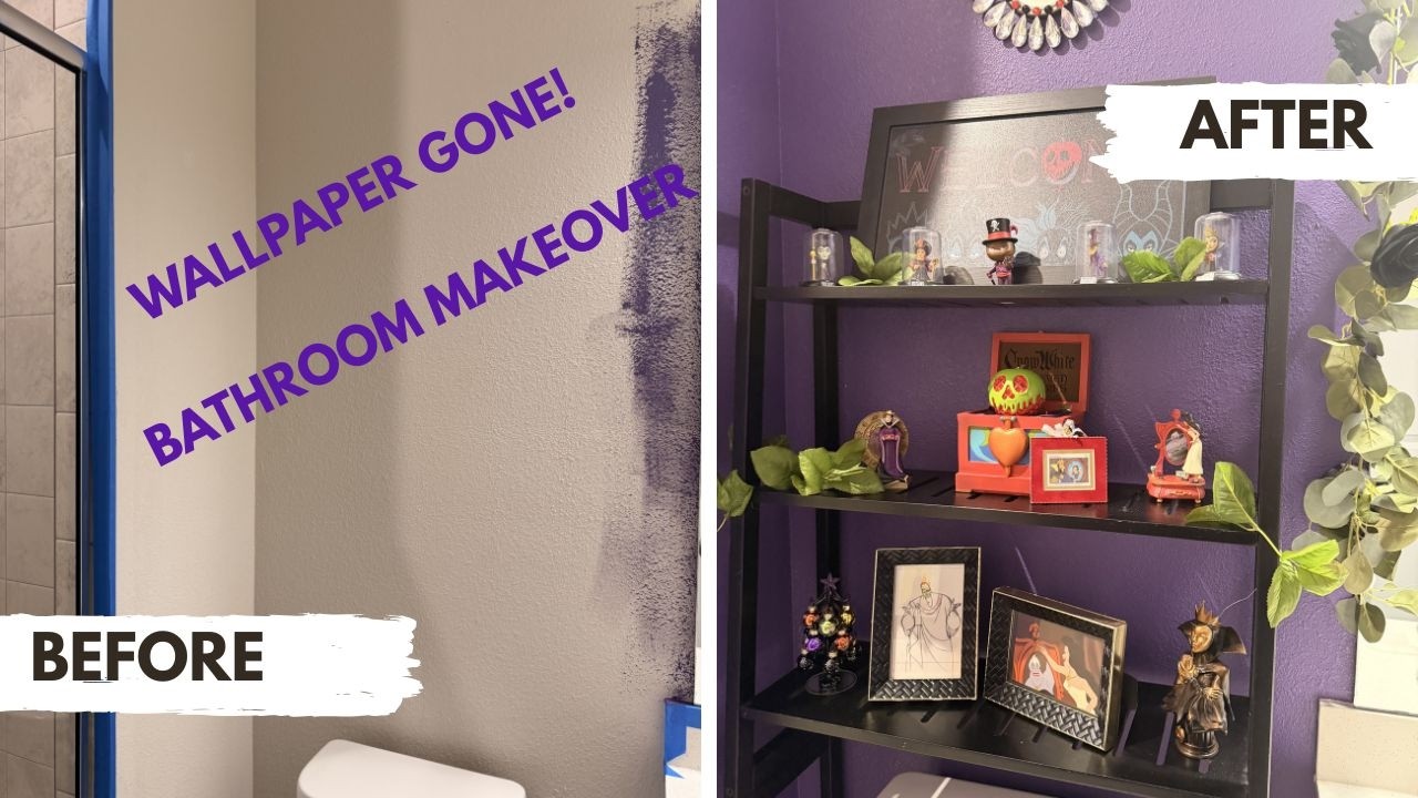 We Removed Our Peel & Stick Wallpaper 😱 + Villains Bathroom Makeover!