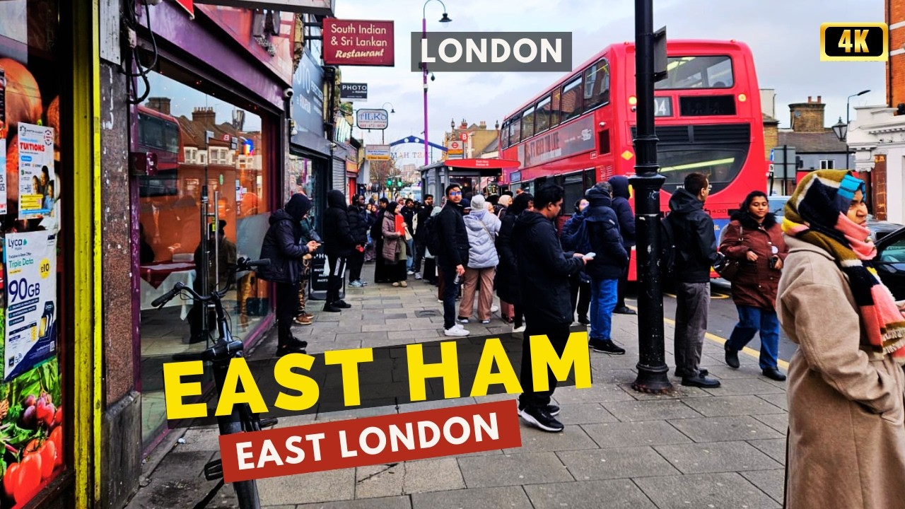 East Ham High Street 4k, East Ham London, East London Walk