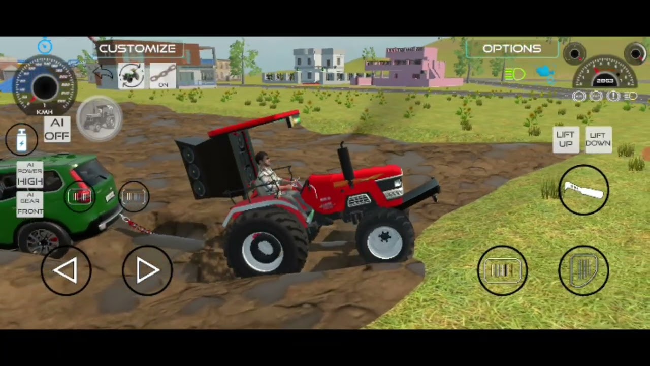 Tractor Thar Tochan 🚗 🚜 Modified Tractor road drawing #indianvehiclessimulator3dgame🚕🚜 #modified 