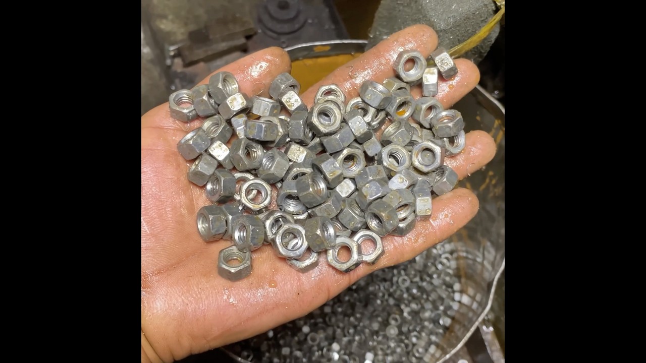 Manufacturing of Hex Nut ||Production process of hexagon Nut Bolt made in local factory