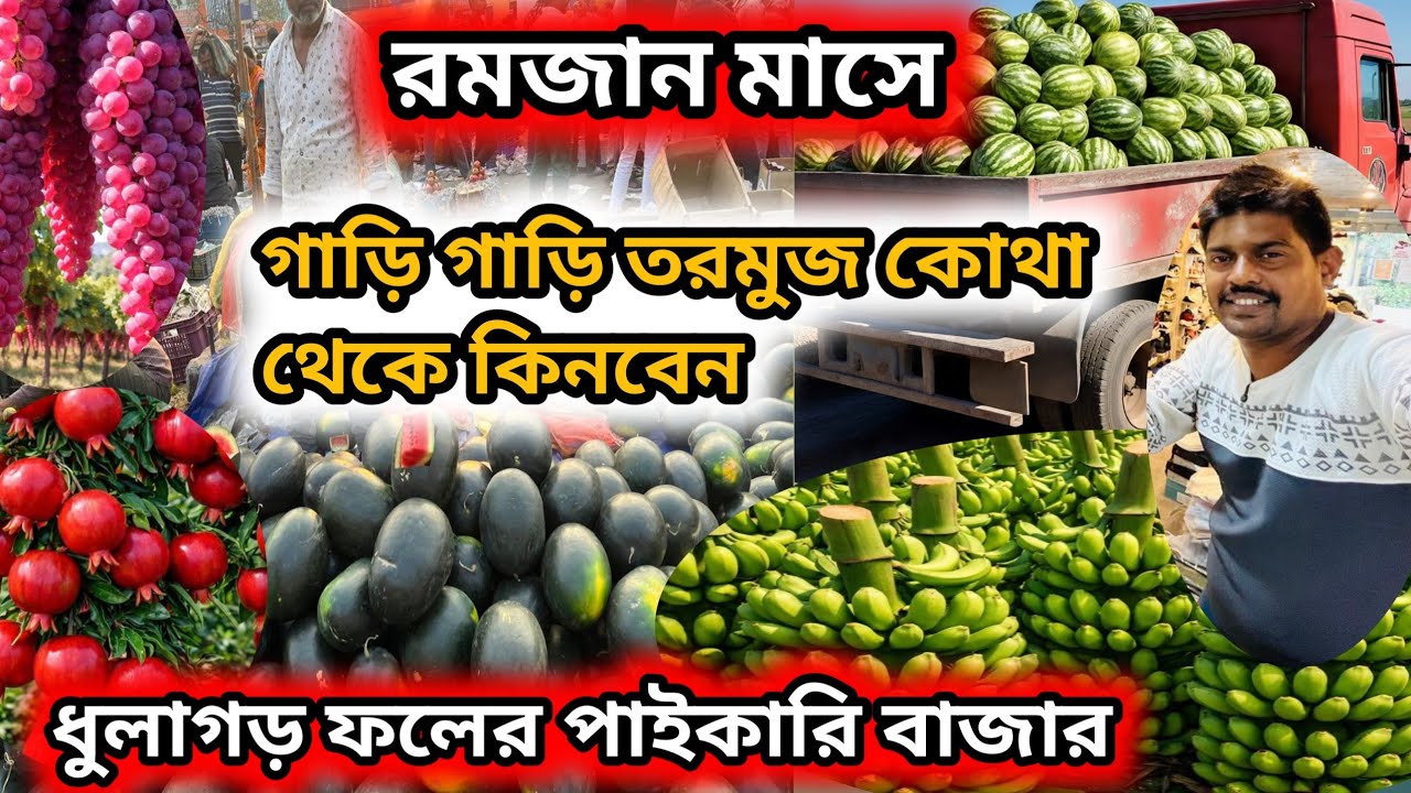 গাড়ি গাড়ি তরমুজ কোথায় পাবেন  || wholesale fruit market #fruitmarket 