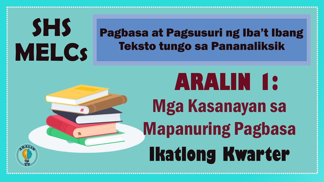 Aralin 1: Mga Kasanayan sa Mapanuring Pagbasa SHS Grade 11 MELCs Part 2 (Ver. 1)