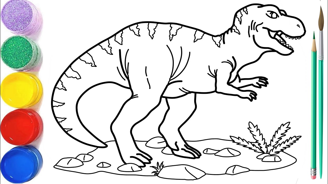 Vẽ và tô màu khủng long Bạo Chúa | Dinosaur Color Pages | 티라노사우루스 그리기 및 색칠하기