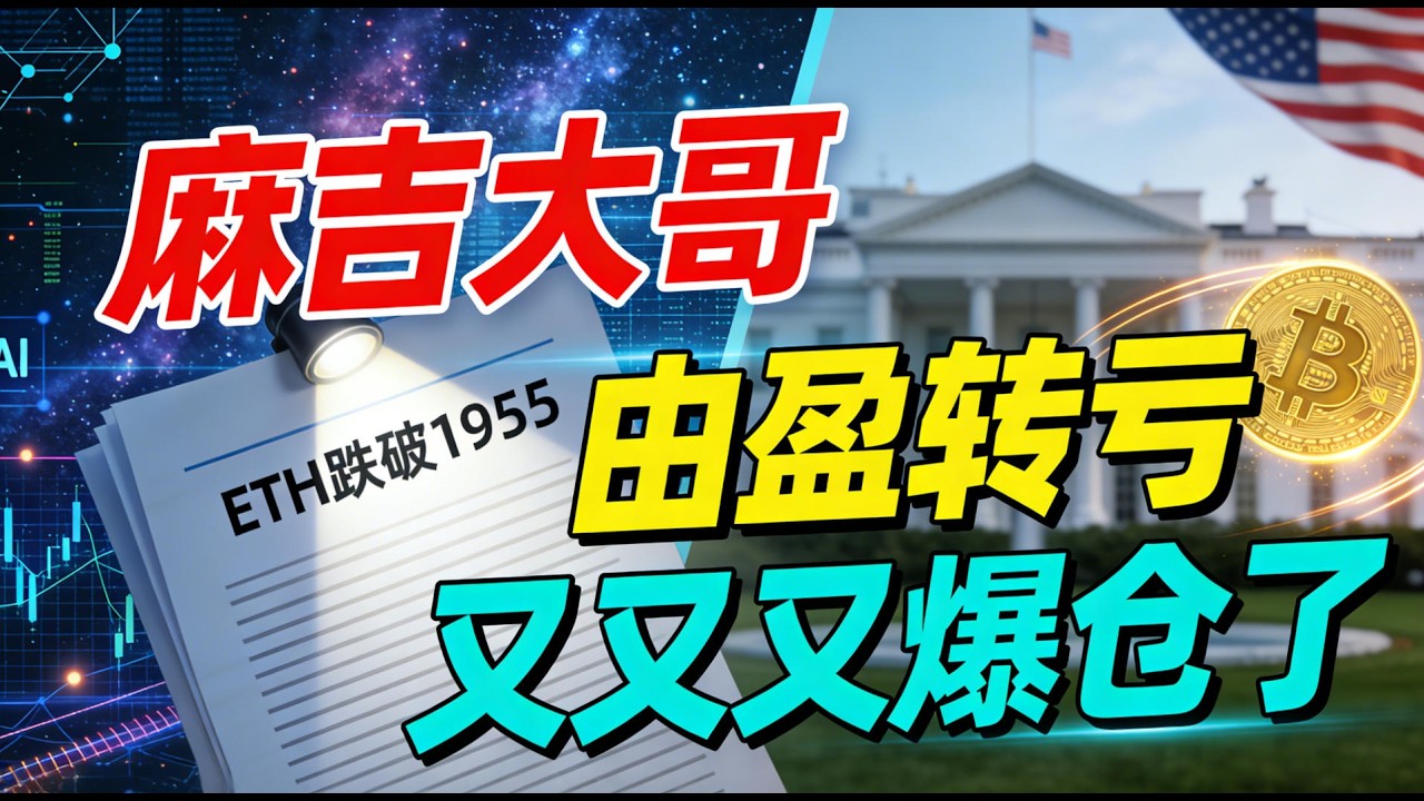 【麻吉大哥赚不了这个钱】ETH跌破1955！麻吉大哥账户由盈转亏！麻吉大哥又又又又又又爆仓了！