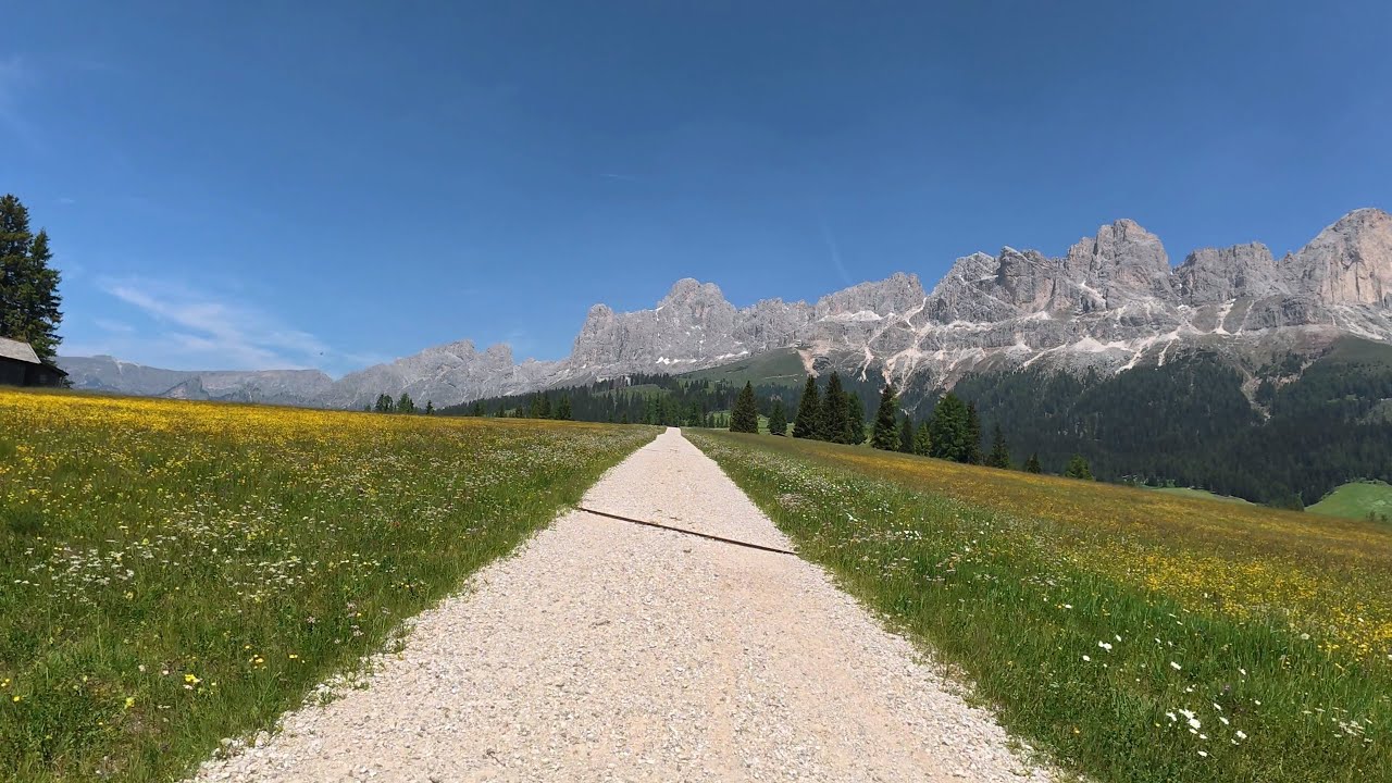 60 minute Indoor Cycling Bike Workout Dolomites Italy Strava Data 4K Video