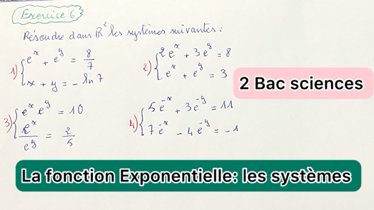 Résoudre un système contenant un Exponentielle 