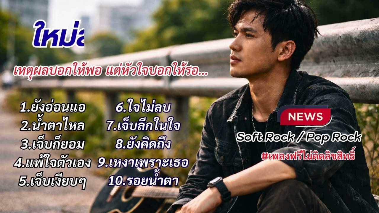 เหตุผลบอกให้พอ แต่หัวใจบอกให้รอ   💔💔💔💔Soft Rock  Pop Rock  #เพลงฟรีไม่ติดลิขสทธิ์
