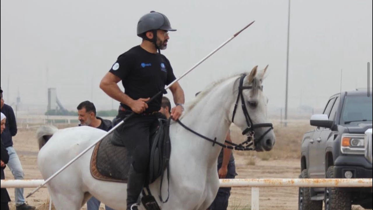 تغطية مدرسه الماجد للفروسية شرح اساسيات الالتقاط بالرمح والسيف