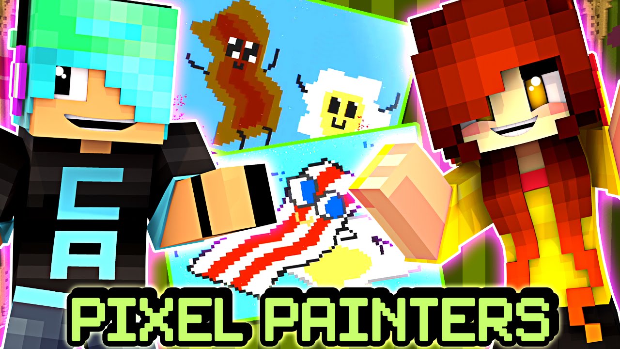 Pixel Painters with Gamer Chad - Happy Piggy Food?!?! - Minecraft Hypixel Minigame