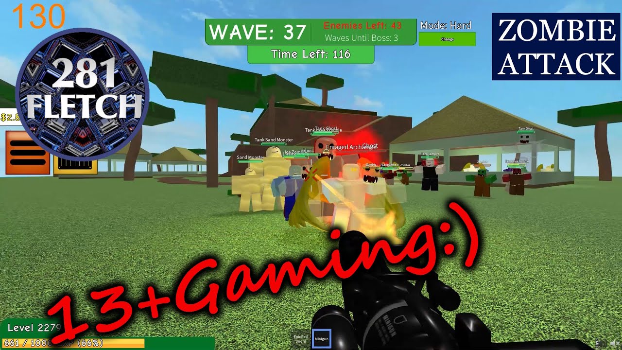 Island Wave 14-37 (Hard Mode) ZOMBIE ATTACK /130 ~ Let's Play ROBLOX