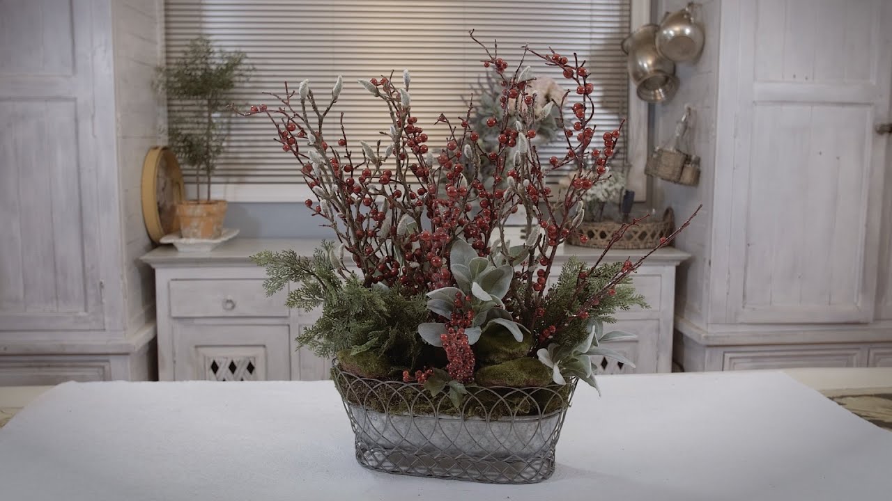 Berry and Willow Table Arrangement Floristry Tutorial