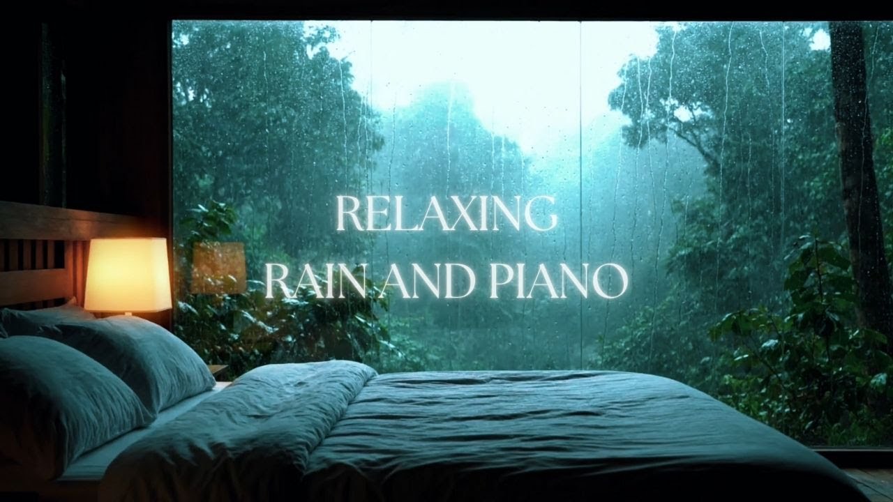 Cozy Rainy Night 🌧️ | Cozy Rain Sounds with Piano for Night Time Relaxation
