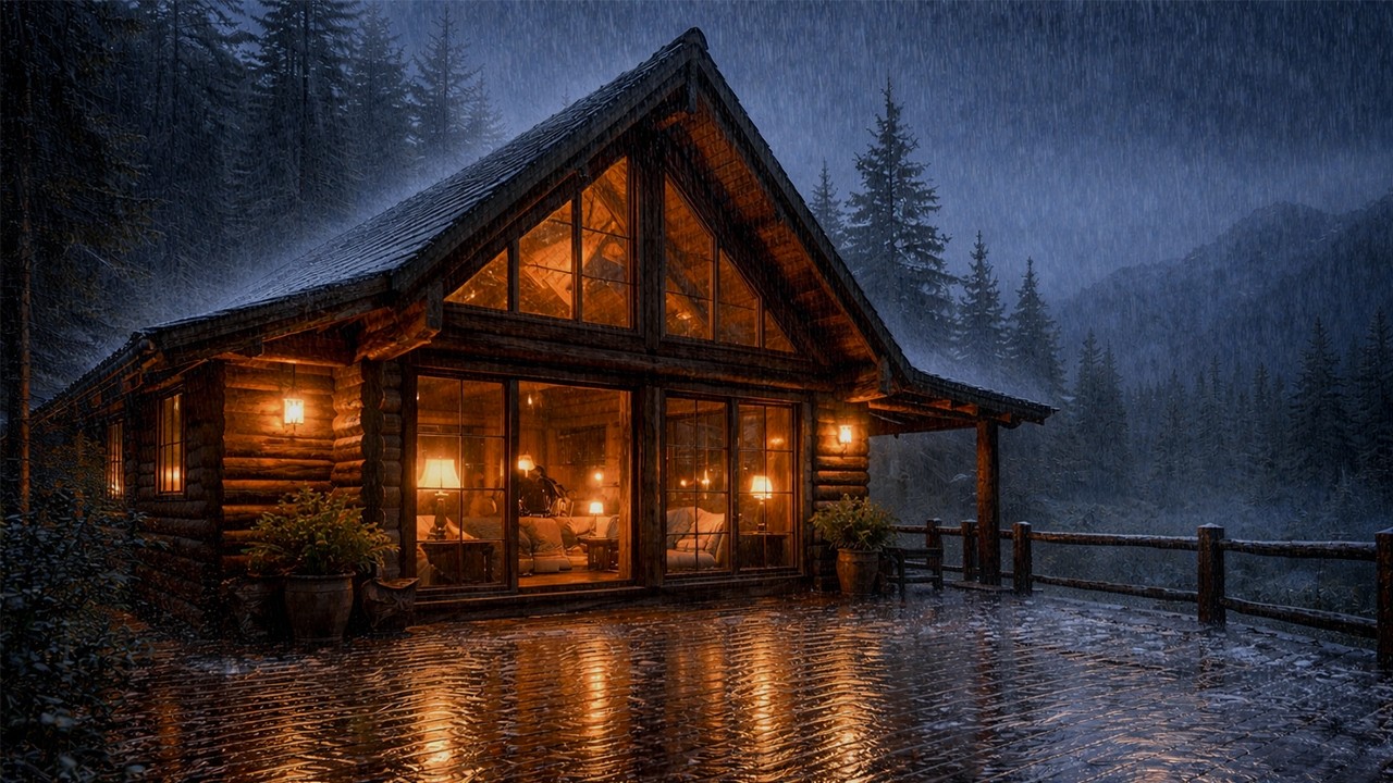 Cozy Rain Night for Deep Sleep 🌧️ Thunderstorm Sounds in a Warm Bedroom
