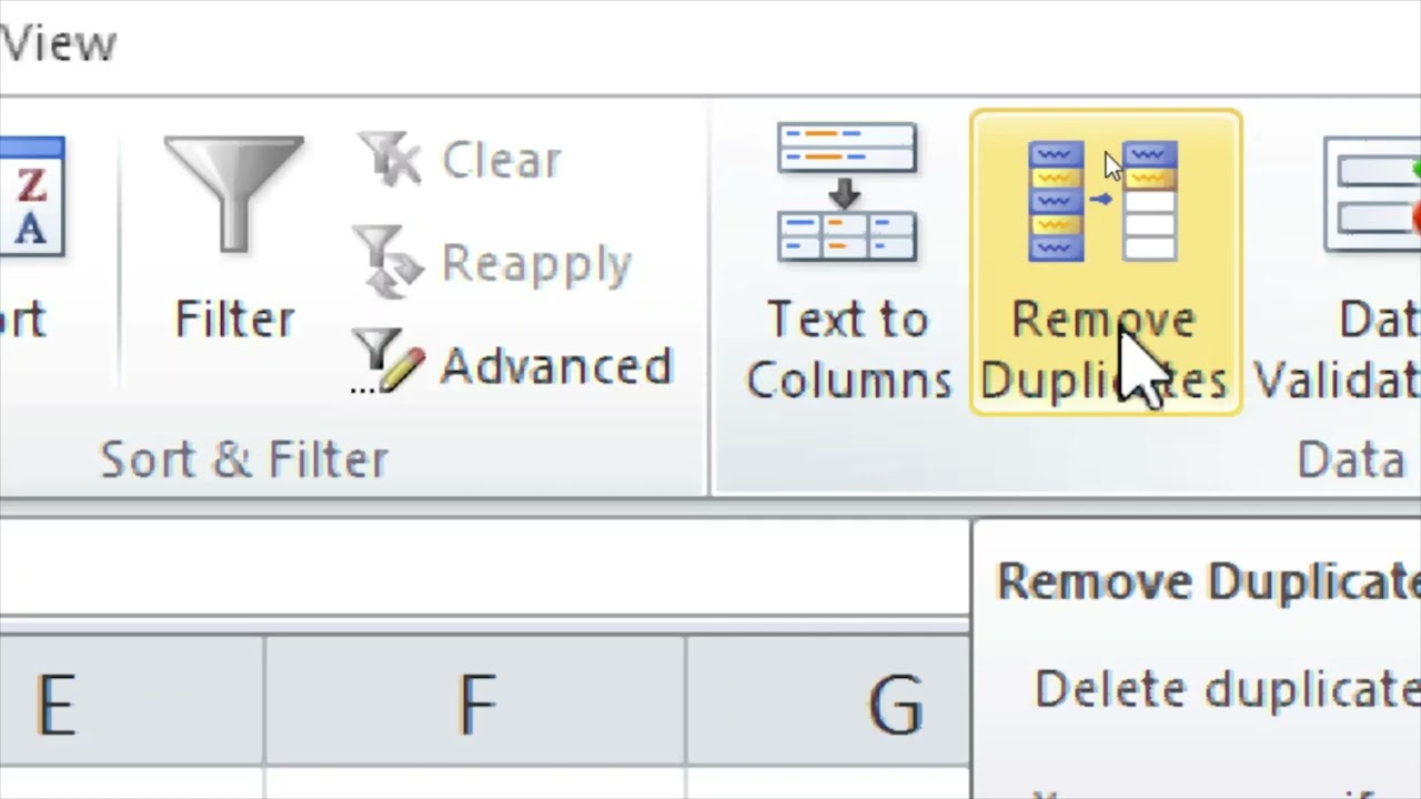 Microsoft Excel Remove Duplicate Values