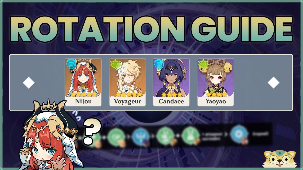 ROTATION GUIDE - Nilou, Voyageur Dendro, Candace, Yaoyao | Genshin Impact