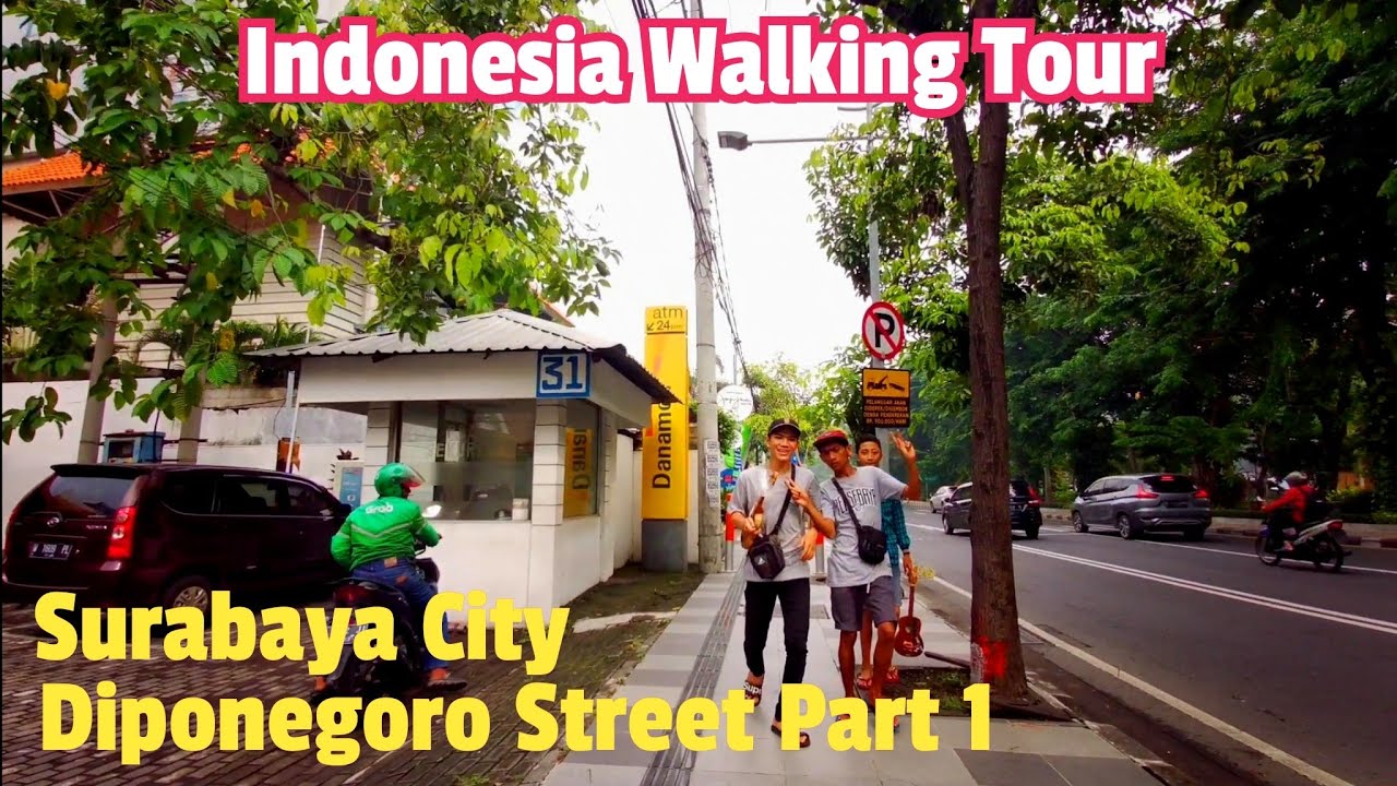 Walking Tour in Surabaya Indonesia, Diponegoro Street (part 1)