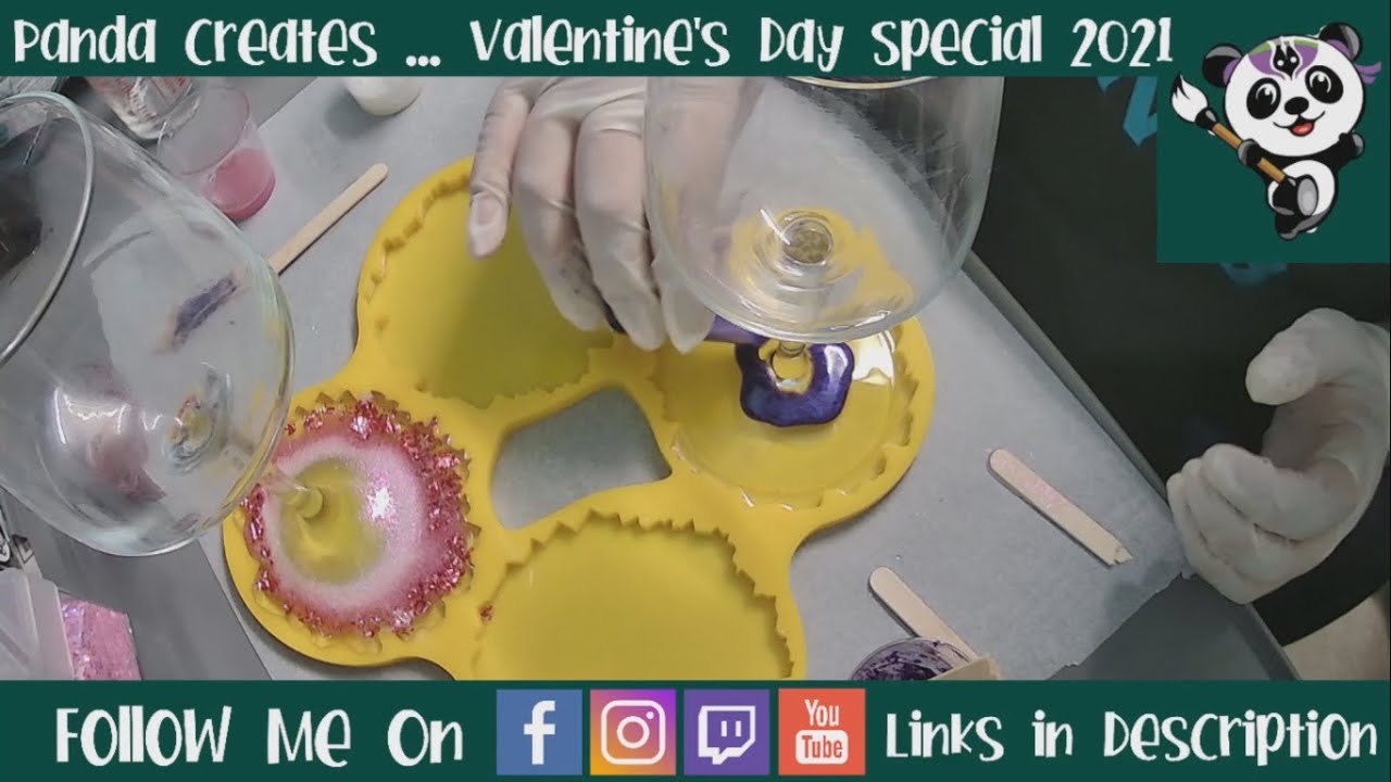 Panda Creates .. Valentine's Day Special 2021 - Wine Glass Coaster Combo