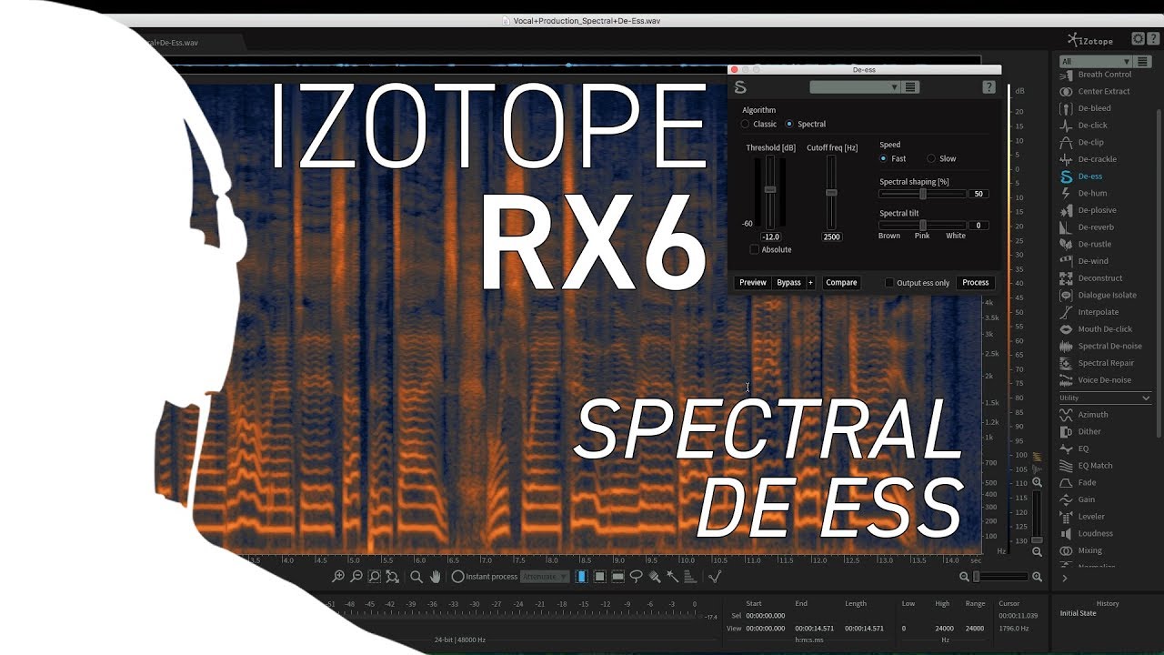 iZotope RX6 - Using Spectral De-ess