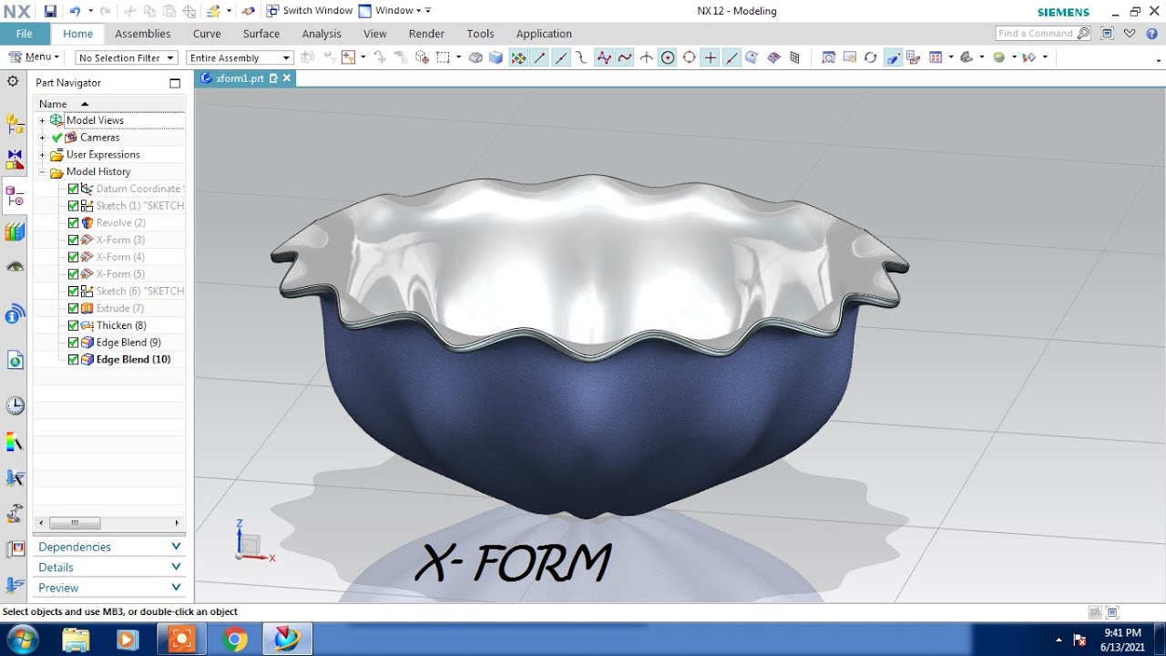 #NX CAD #SURFACE #X FORM 2