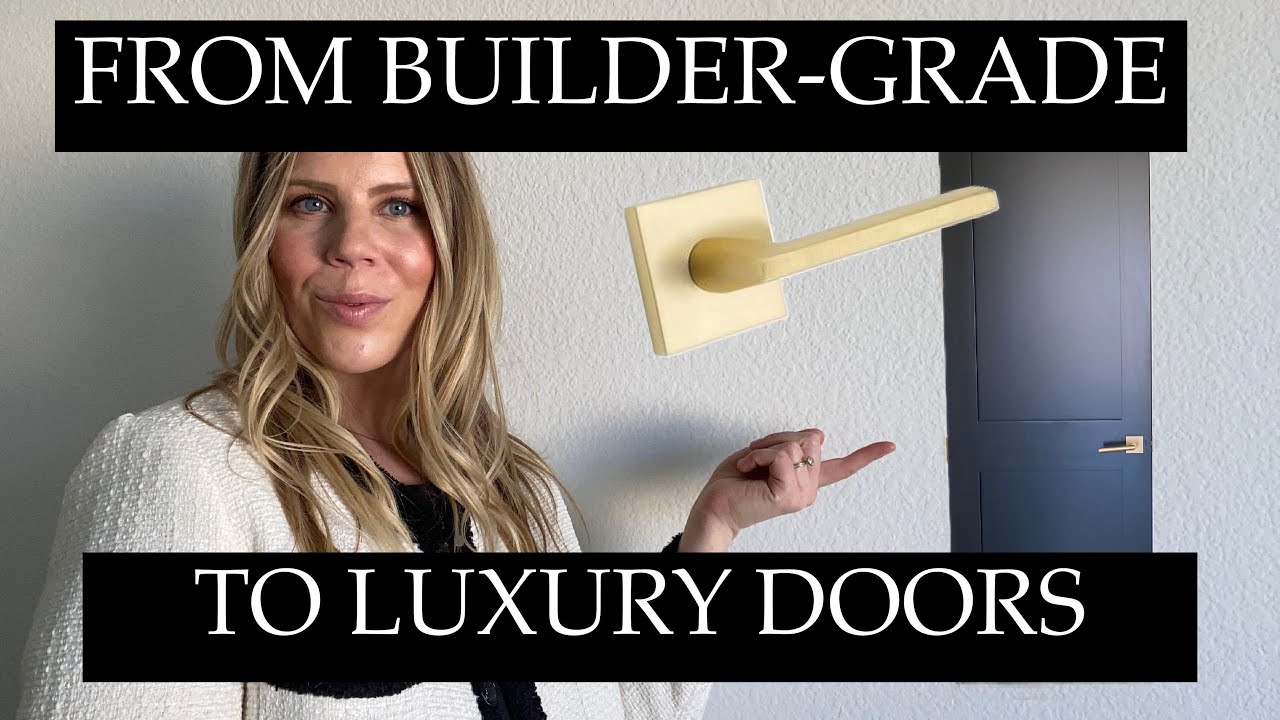 FROM BUILDER-GRADE TO LUXURY INTERIOR DOORS | Black Interior Doors | Satin Brass Hardware | EMTEK